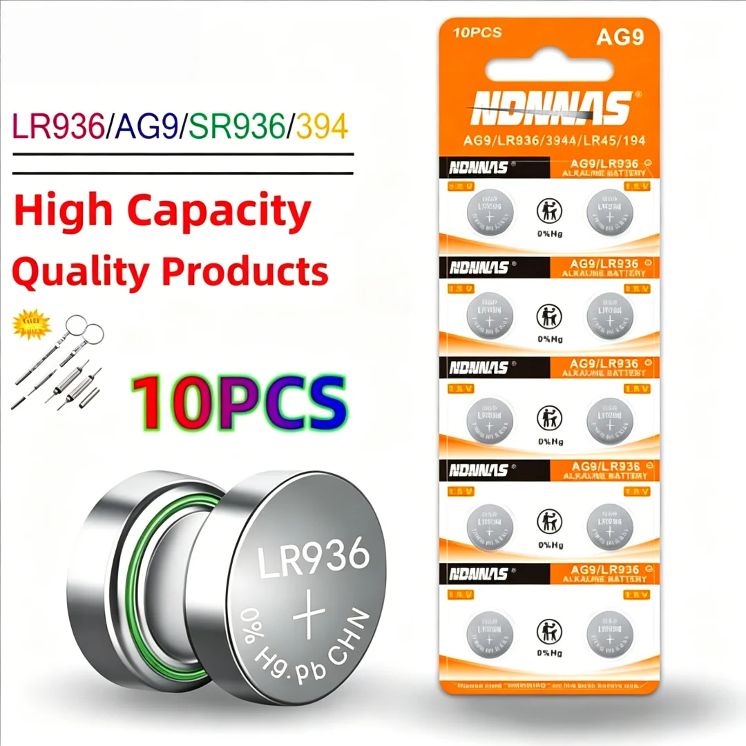 10PCS-100PCS 1.55V AG9 LR936 394 SR936SW LR45 Button Batteries G9A 194 394A SR936 L936F Cell Coin Watch Toys Remote Battery
10PCS-100PCS 1.55V AG9 LR936 394 SR936SW LR45 Button Batteries G9A 194 394A SR936 L936F Cell Coin Watch Toys Remote Battery