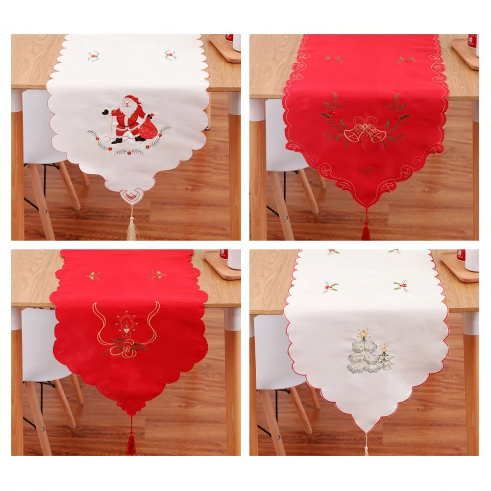 Embroidered Tablecloth Christmas Style Runner Table Cover Dustproof Breathable Home Decor Reusable Chic Embroidery Cloth 
Embroidered Tablecloth Christmas Style Runner Table Cover Dustproof Breathable Home Decor Reusable Chic Embroidery Cloth