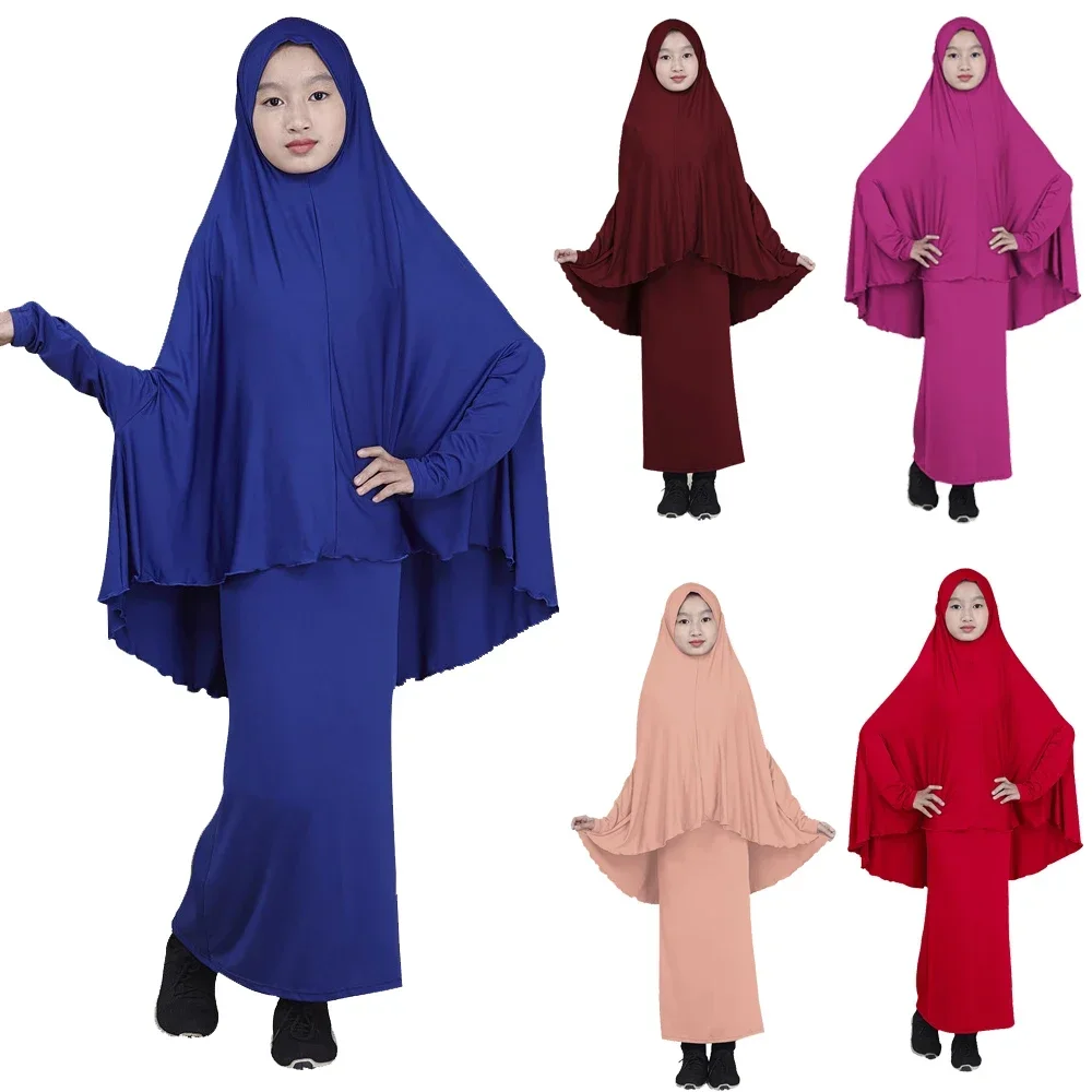 Muslim Prayer Garment for Kids, Child Dress, Overhead Caftan, Khimar Skirts, Islamic Full Cover Hijab, Abaya Arab Robe, 2 Piece
Muslim Prayer Garment for Kids, Child Dress, Overhead Caftan, Khimar Skirts, Islamic Full Cover Hijab, Abaya Arab Robe, 2 Piece