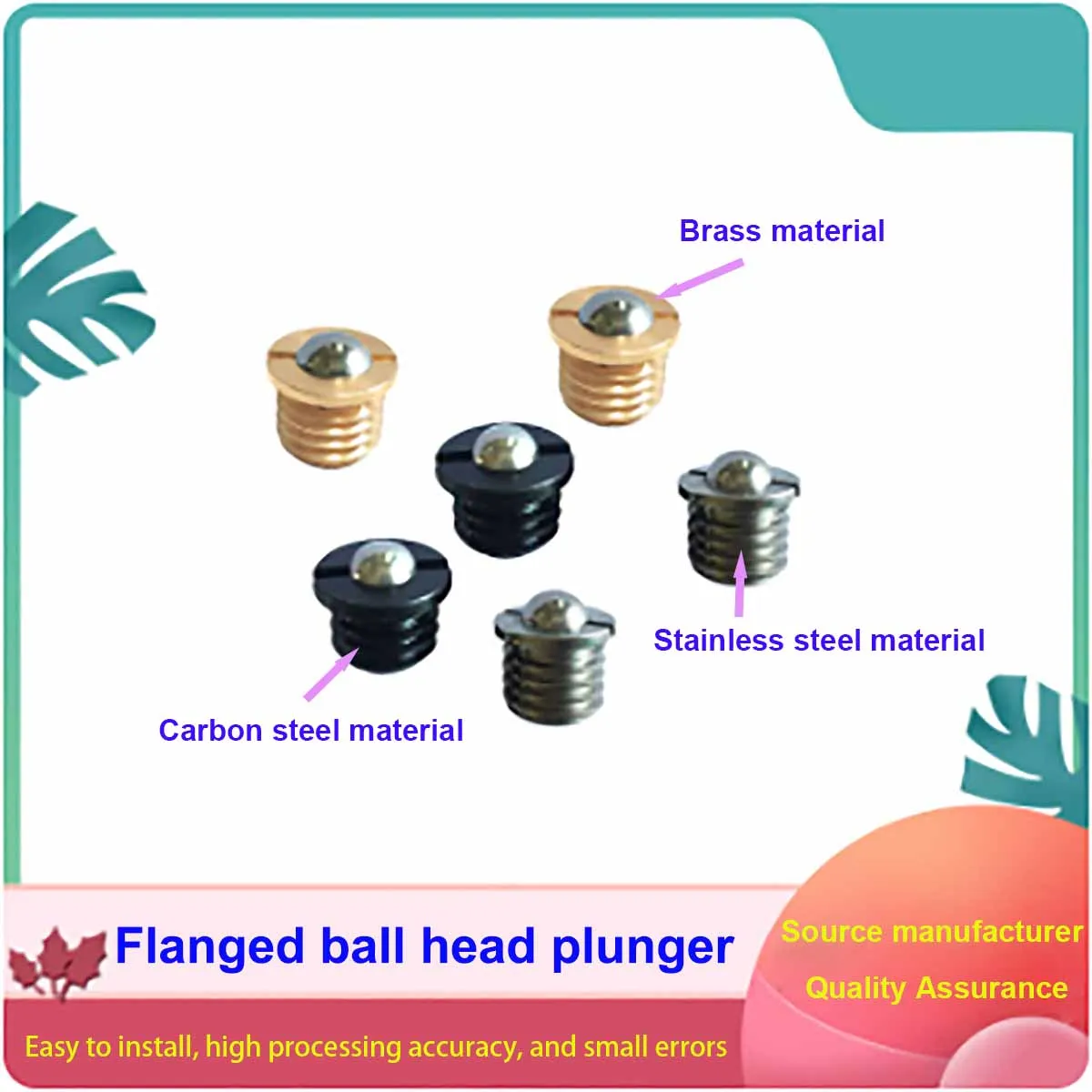 20PCS Brass Flange Spring Ball Plunger, Press In Fixed Bead Wave Screw M4M5M6M8M10M12M16
20PCS Brass Flange Spring Ball Plunger, Press In Fixed Bead Wave Screw M4M5M6M8M10M12M16