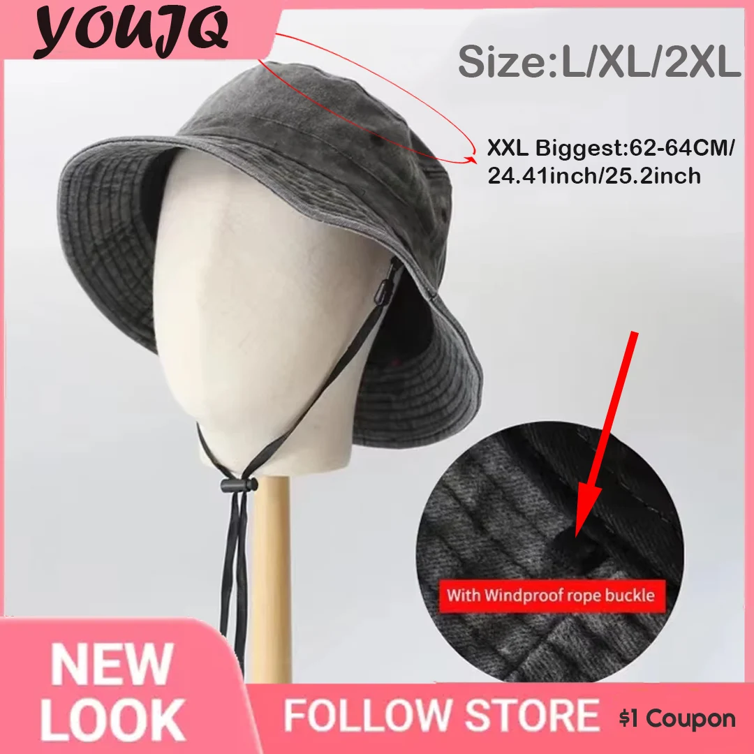 Big Head Plus Size Bucket Hats for Men Women Pure Cotton Panama Fisherman Hat Korean 59cm 60cm 62cm 63cm Sun Hat Gorros
Big Head Plus Size Bucket Hats for Men Women Pure Cotton Panama Fisherman Hat Korean 59cm 60cm 62cm 63cm Sun Hat Gorros