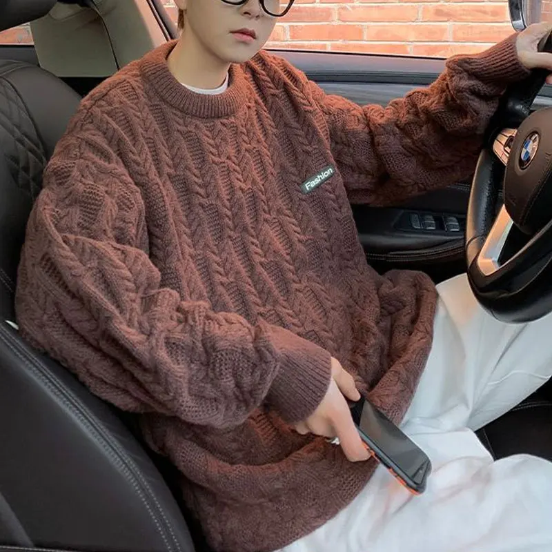 Hong Kong Style Knitted Pullovers Men's Clothing Vintage Solid Color Autumn Winter Chic Long Sleeve Loose Casual O-Neck Sweaters
Hong Kong Style Knitted Pullovers Men's Clothing Vintage Solid Color Autumn Winter Chic Long Sleeve Loose Casual O-Neck Sweaters