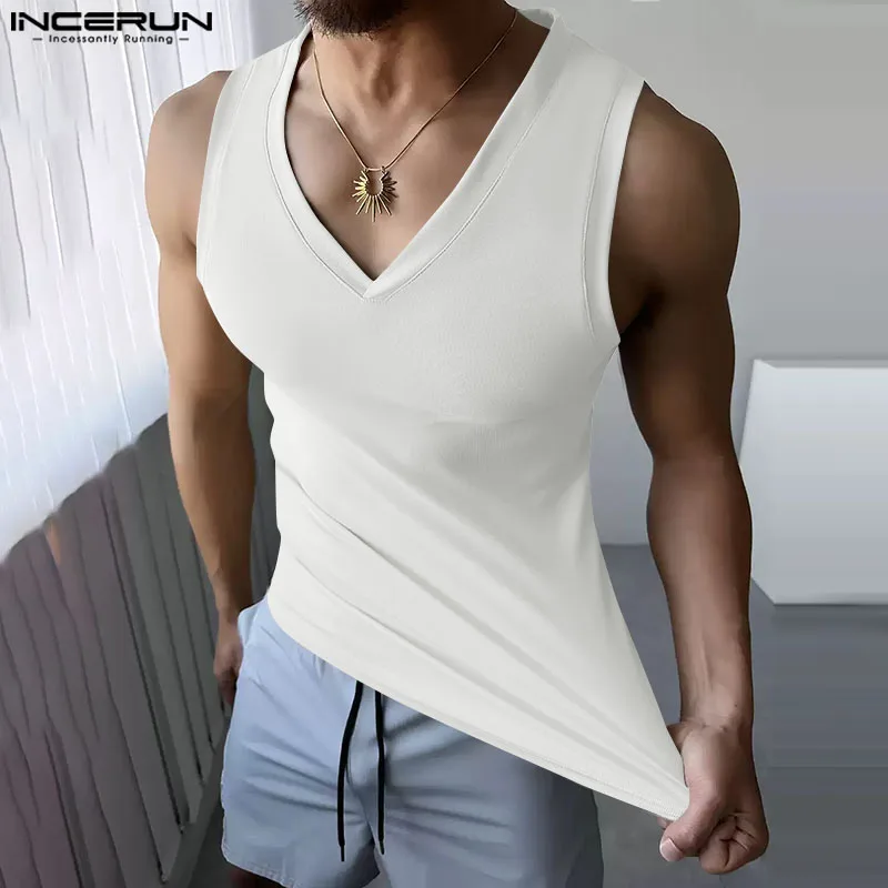 Summer Tops Tee Fashion Sexy V Neck Sleeveless 2025 Men's Clothing Solid Color Men Tank Tops Streetwear Casual Vests INCERUN
Summer Tops Tee Fashion Sexy V Neck Sleeveless 2025 Men's Clothing Solid Color Men Tank Tops Streetwear Casual Vests INCERUN