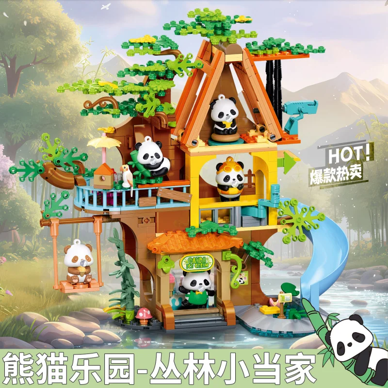 SLUBAN Panda Paradise Bamboo Tree House Building Blocks, Glowing LED Model, Animal Figure Set, Birthday Present for Boys & Girls
SLUBAN Panda Paradise Bamboo Tree House Building Blocks, Glowing LED Model, Animal Figure Set, Birthday Present for Boys & Girls