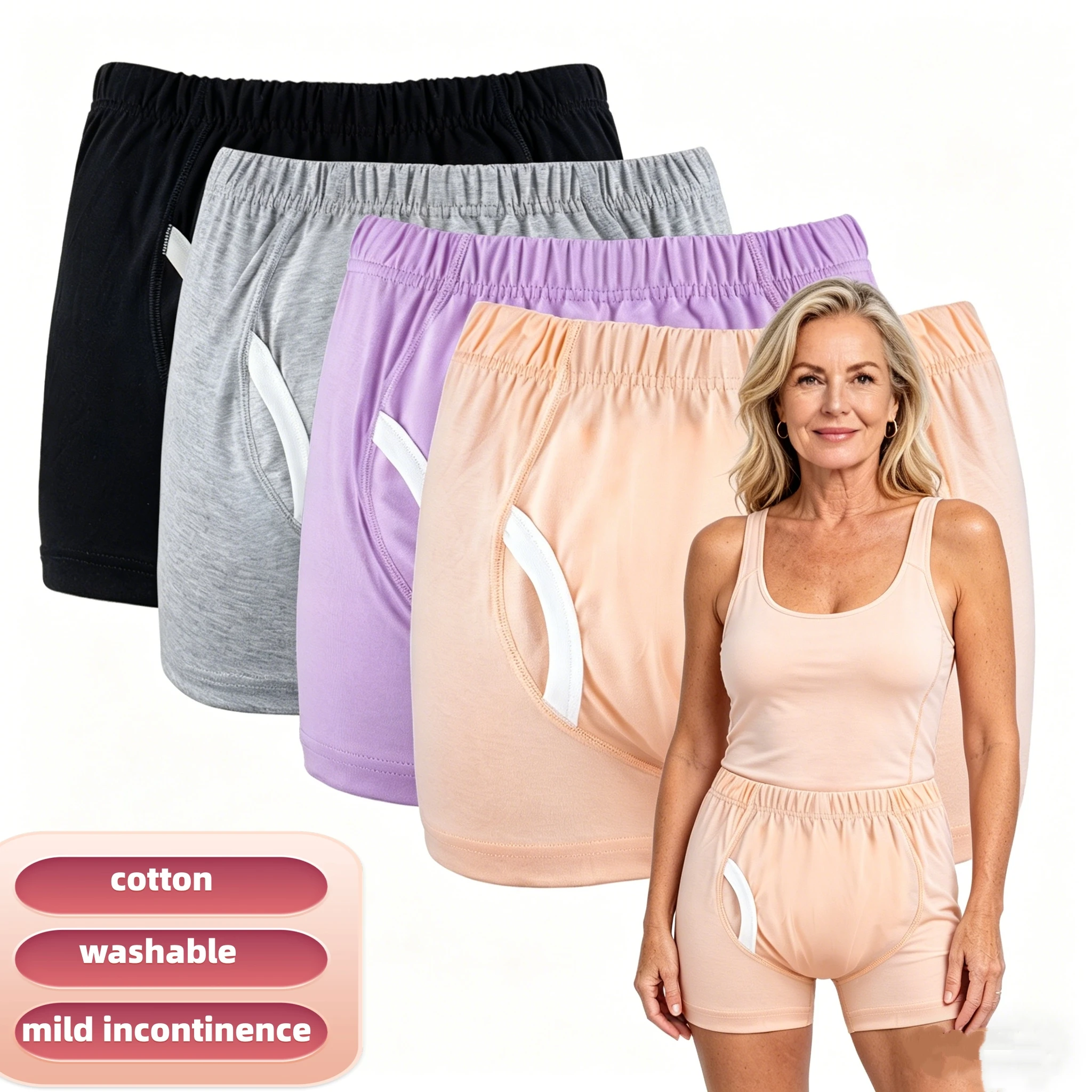 Reusable Washable Adult Diaper Pants Breathable Open Incontinence Shorts Leak-Proof Care Underwear for Elderly 4 Color
Reusable Washable Adult Diaper Pants Breathable Open Incontinence Shorts Leak-Proof Care Underwear for Elderly 4 Color