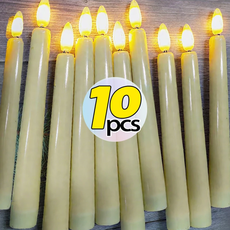 10/1PCS Long LED Candle Flameless Pointed Candle Light Battery Powered Christmas Table Flickering Candle Light Home Decoration 
10/1PCS Long LED Candle Flameless Pointed Candle Light Battery Powered Christmas Table Flickering Candle Light Home Decoration