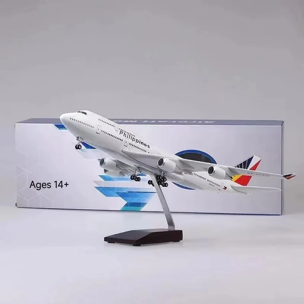 New 47CM 747 B747 Model Philippines Accessories for Home Decor for Room With Landing Lights Resin Airlines Gear Wheels Aesthetic
New 47CM 747 B747 Model Philippines Accessories for Home Decor for Room With Landing Lights Resin Airlines Gear Wheels Aesthetic
