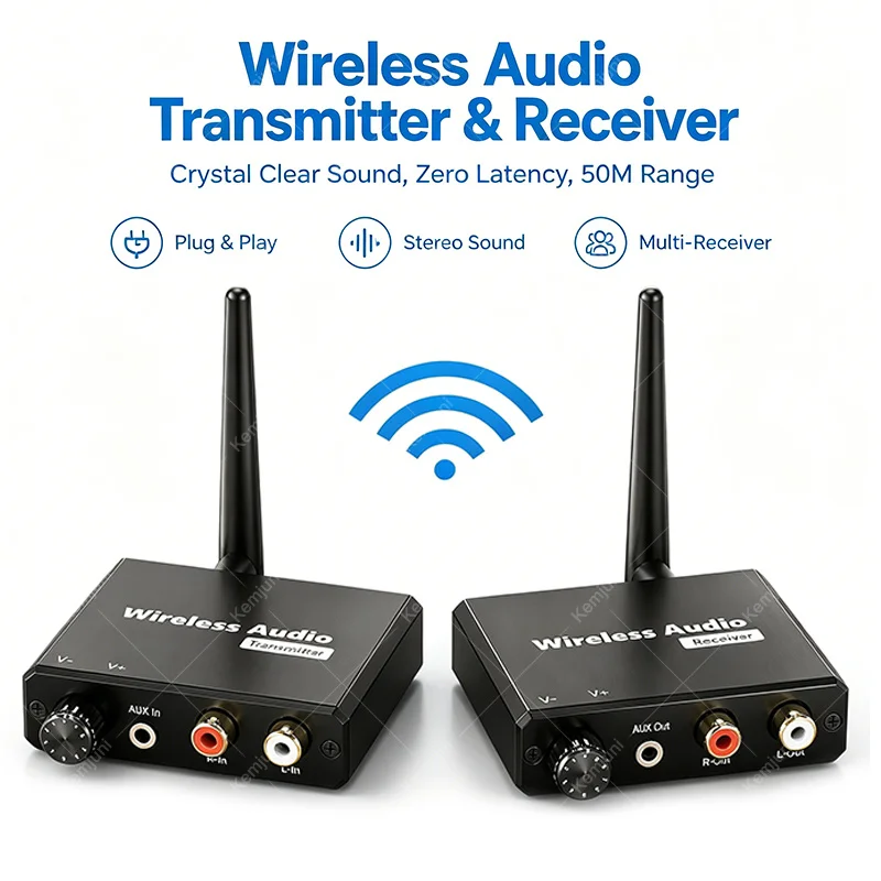 Wireless Audio Transmitter 50M No Wiring 2.4G Wireless Audio Transmission AUX Adjustable Left and Right Channel Volume
Wireless Audio Transmitter 50M No Wiring 2.4G Wireless Audio Transmission AUX Adjustable Left and Right Channel Volume