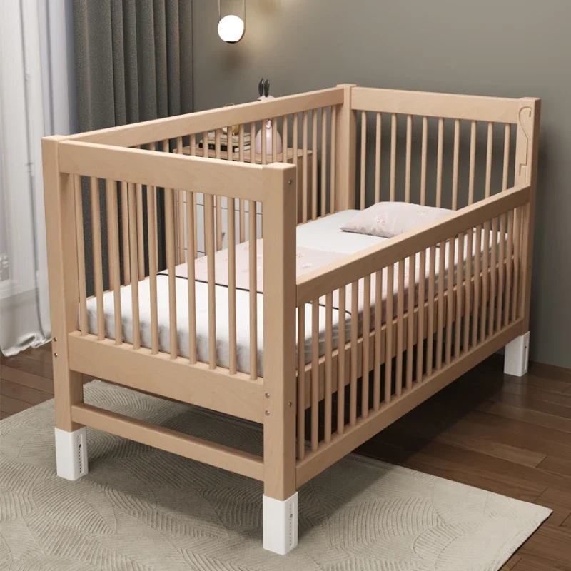 Beech children's splicing bed bed with high guardrails can be raised and lowered, double bed side widening, solid wood cot,
Beech children's splicing bed bed with high guardrails can be raised and lowered, double bed side widening, solid wood cot,