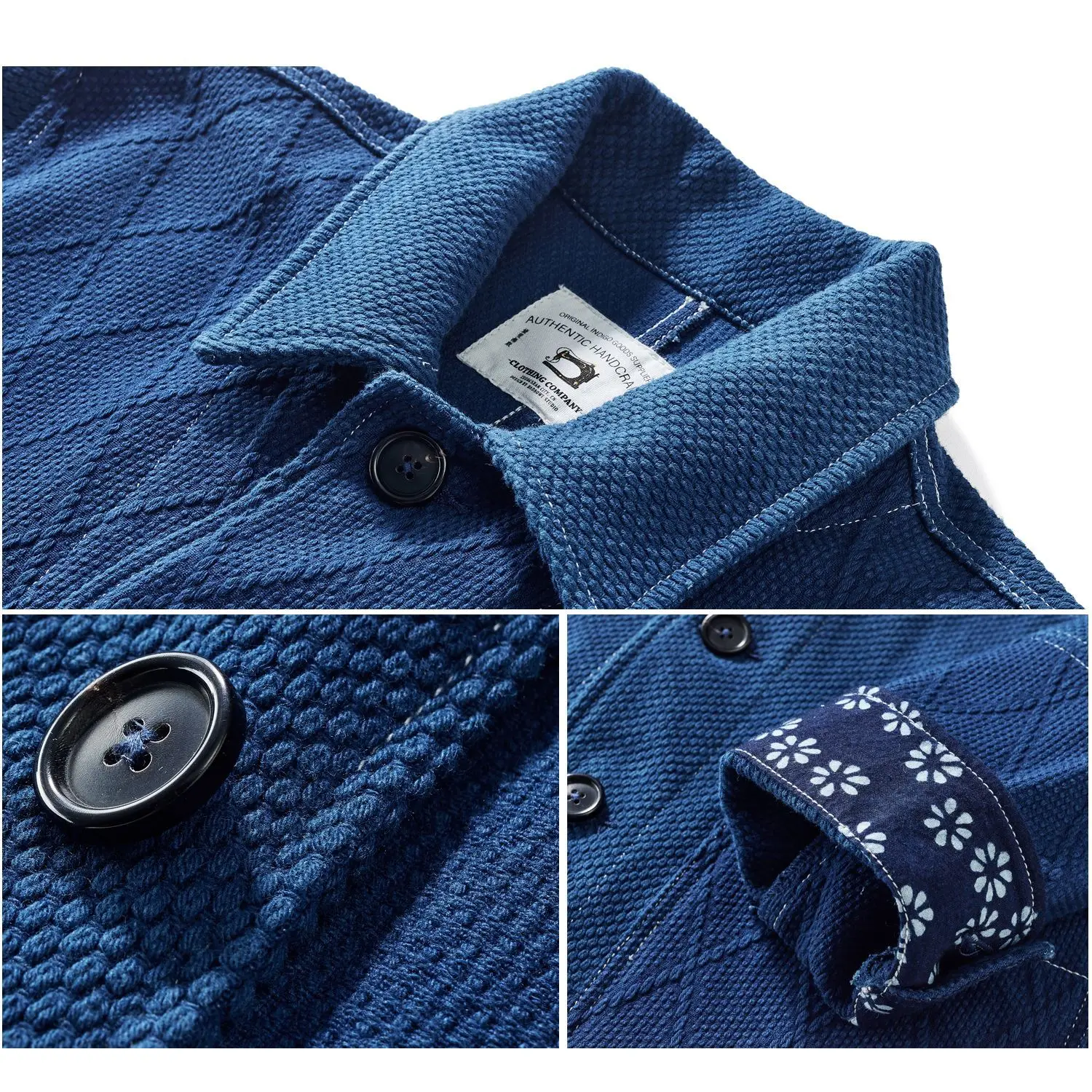 550gsm Sashiko Kendo Men's Fading Plant Indigo Dyed Work Jacket Classic French Workwear for Autumn/Winter Vintage Washed
550gsm Sashiko Kendo Men's Fading Plant Indigo Dyed Work Jacket Classic French Workwear for Autumn/Winter Vintage Washed