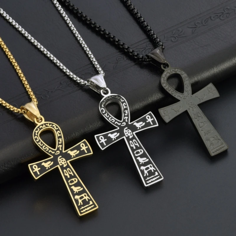 HNSP 316L Stainless Steel Egyptian Anka Cross Pendant Chain Necklace For Men Vintage Jewelry Accessories
HNSP 316L Stainless Steel Egyptian Anka Cross Pendant Chain Necklace For Men Vintage Jewelry Accessories