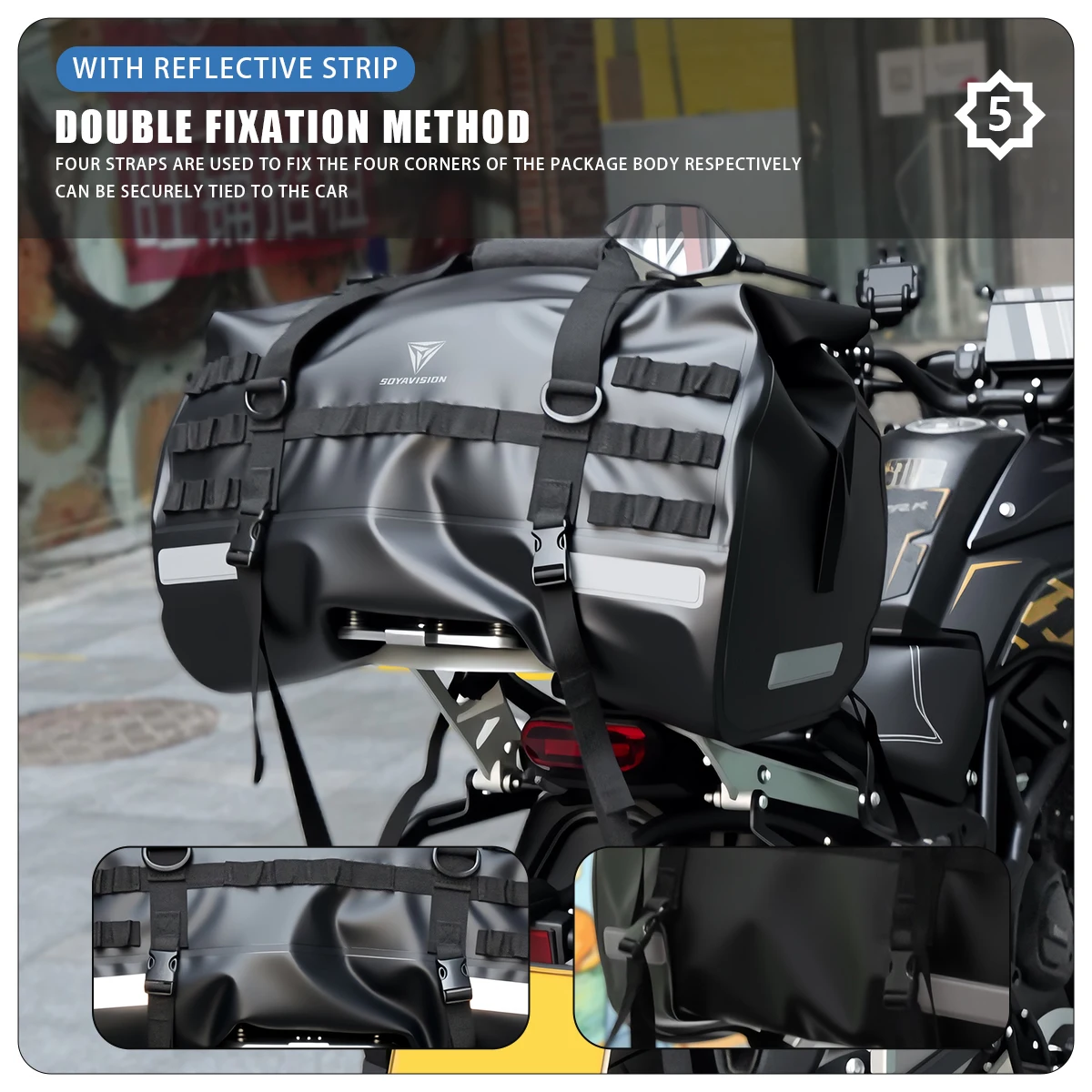 SOYAVISION Motorcycle Waterproof Tail Bag Travel Outdoor Luggage Bag Motorcycle Seat Bag
SOYAVISION Motorcycle Waterproof Tail Bag Travel Outdoor Luggage Bag Motorcycle Seat Bag