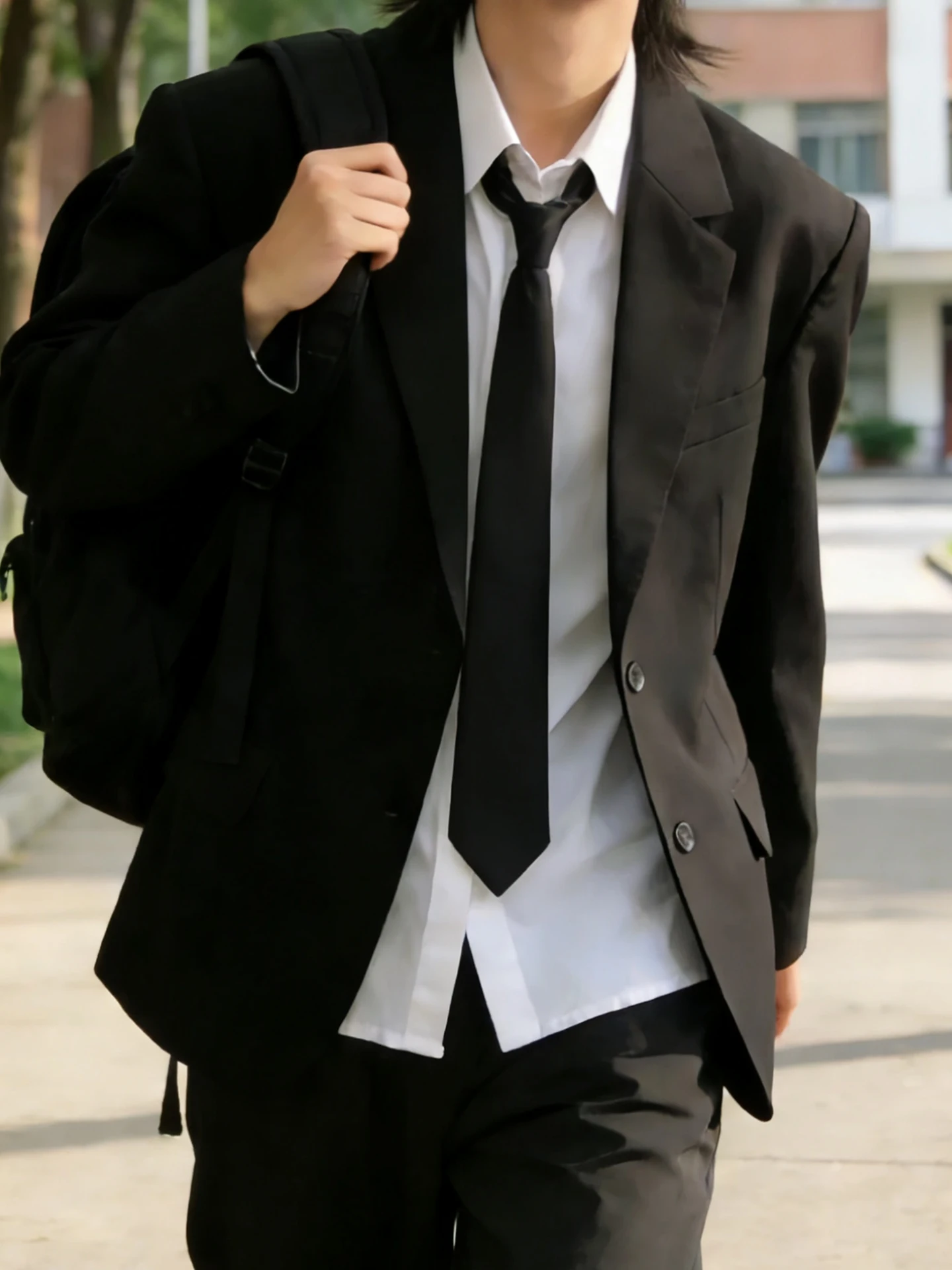 Casual Single-Breasted Jacket DKJK Uniform Black Graduation Outfit Youthful Style Polyester Viscose Fiber Four Seasons Universal
Casual Single-Breasted Jacket DKJK Uniform Black Graduation Outfit Youthful Style Polyester Viscose Fiber Four Seasons Universal
