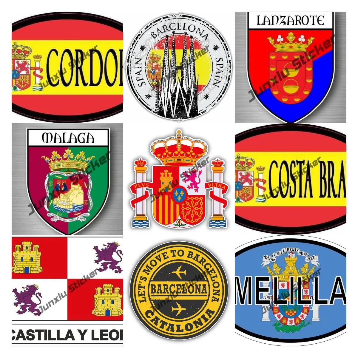 Spain Stickers Spanish Barcelona City Shield Stamp Travel Decals for Cars Camper Truck PickupBumper Motorcycle Helmet Decor
Spain Stickers Spanish Barcelona City Shield Stamp Travel Decals for Cars Camper Truck PickupBumper Motorcycle Helmet Decor