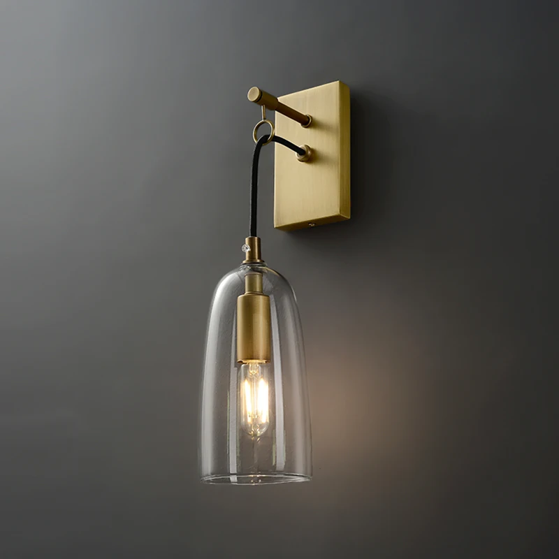 Modern creative design all copper wall lamp living room dining room bedroom bedside table model room decorative glass wall lamp 
Modern creative design all copper wall lamp living room dining room bedroom bedside table model room decorative glass wall lamp