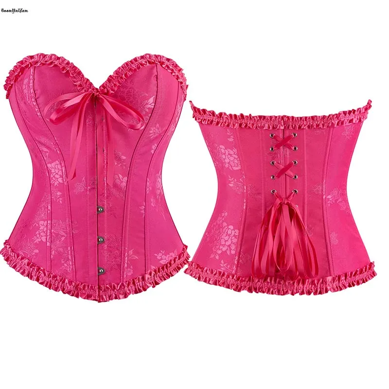 Green Pink Women's Plus Size XS-XXL Floral Jacquard Front Busk Back Lace Tie Bustier Pleated Lace Up Boned Victoriano Corset
Green Pink Women's Plus Size XS-XXL Floral Jacquard Front Busk Back Lace Tie Bustier Pleated Lace Up Boned Victoriano Corset
