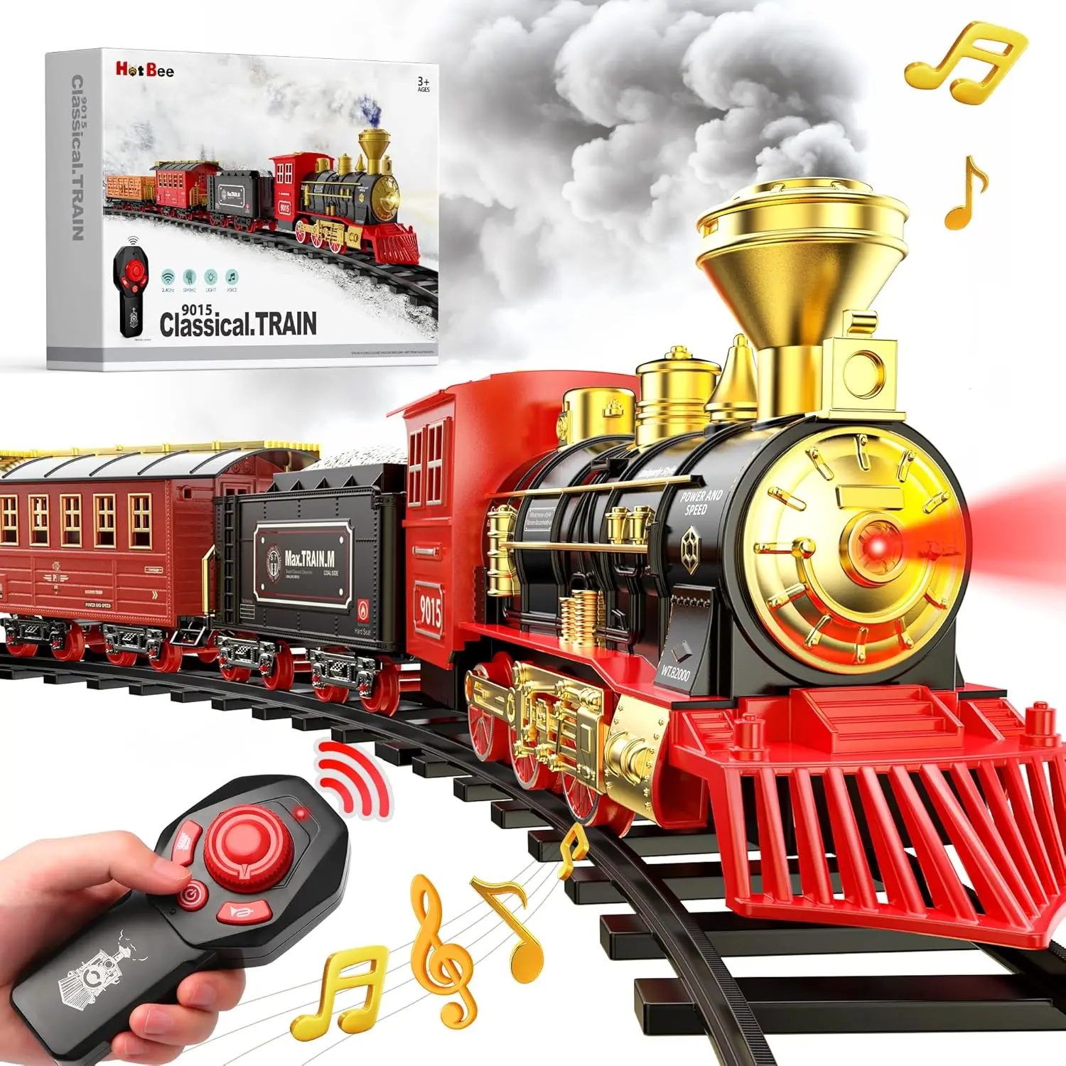 Train Set - Train Toys with Remote Control Trains for Boys with Smokes, Lights and Sound,Toy Train Set for Under Christmas Tree,
Train Set - Train Toys with Remote Control Trains for Boys with Smokes, Lights and Sound,Toy Train Set for Under Christmas Tree,