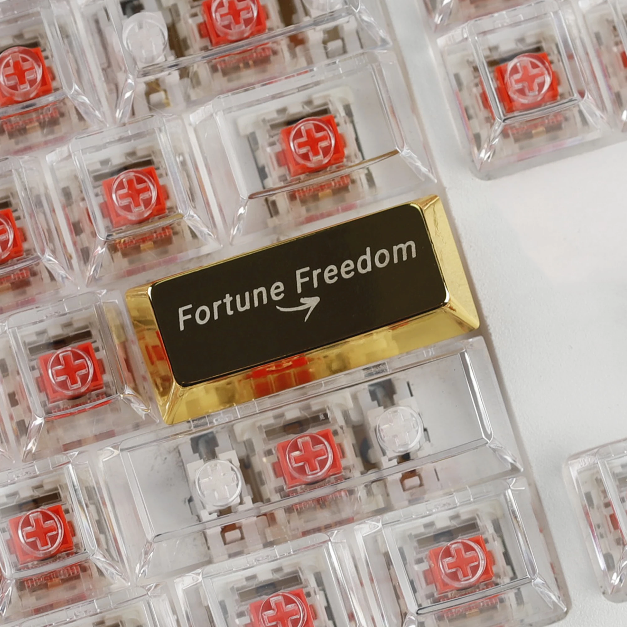 YMDK 1pcs 2.25U Enter R2 Fortune Freedom Theme Keycap Cherry Profile Metal Gold Personalized Keycaps for MX Mechanical Keyboards
YMDK 1pcs 2.25U Enter R2 Fortune Freedom Theme Keycap Cherry Profile Metal Gold Personalized Keycaps for MX Mechanical Keyboards