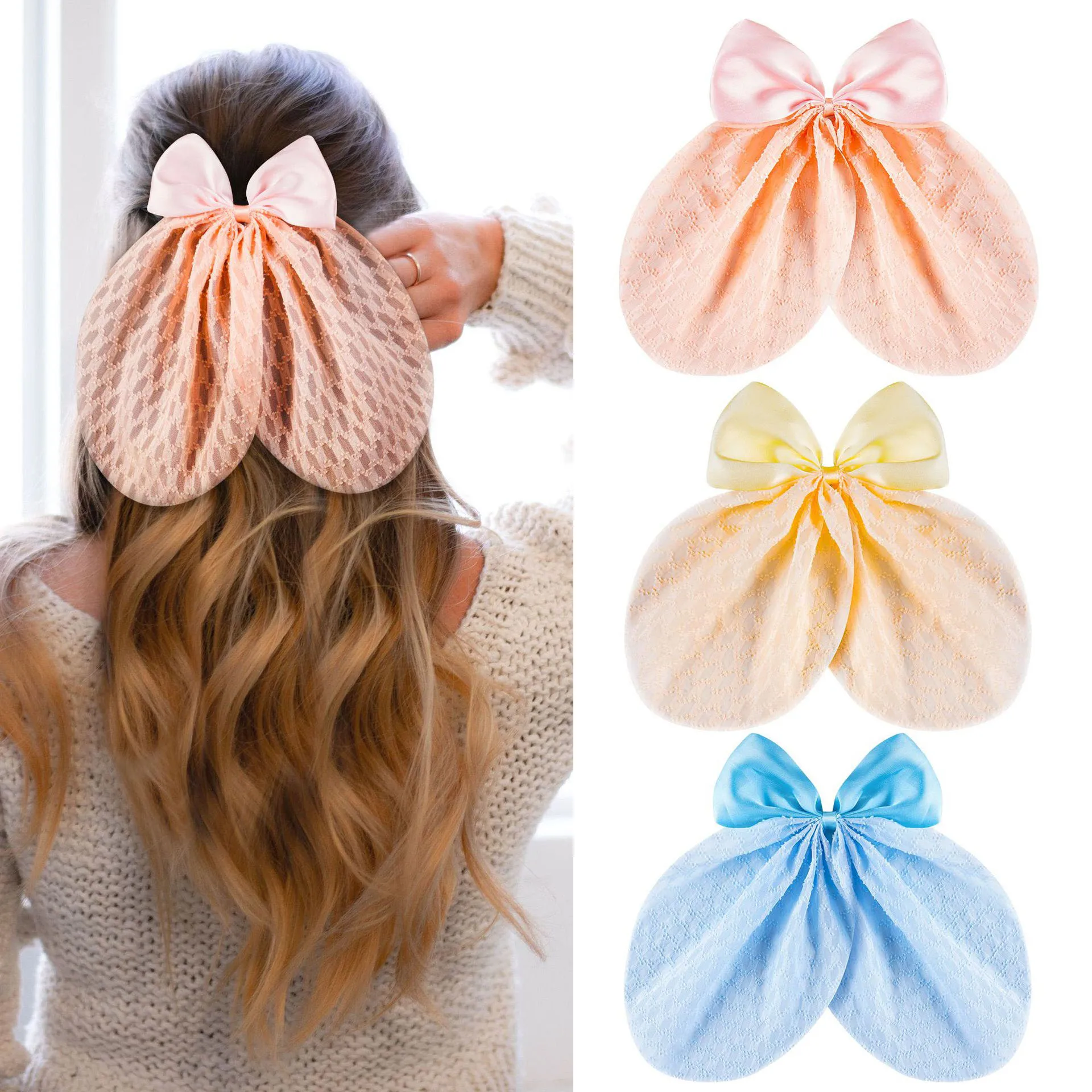 Elegant Bow Ribbon Hair Clip Women Fashion Solid Bowknot Hairpin Barrettes Girls Ponytail Clip Hair Accessories
Elegant Bow Ribbon Hair Clip Women Fashion Solid Bowknot Hairpin Barrettes Girls Ponytail Clip Hair Accessories