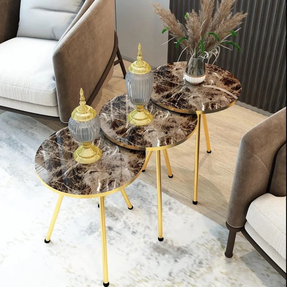Set of 3 Nesting END Tables - Round Stacking Coffee Side Tables for Small Spaces, Nightstand Bedside Table for Living Room 
Set of 3 Nesting END Tables - Round Stacking Coffee Side Tables for Small Spaces, Nightstand Bedside Table for Living Room