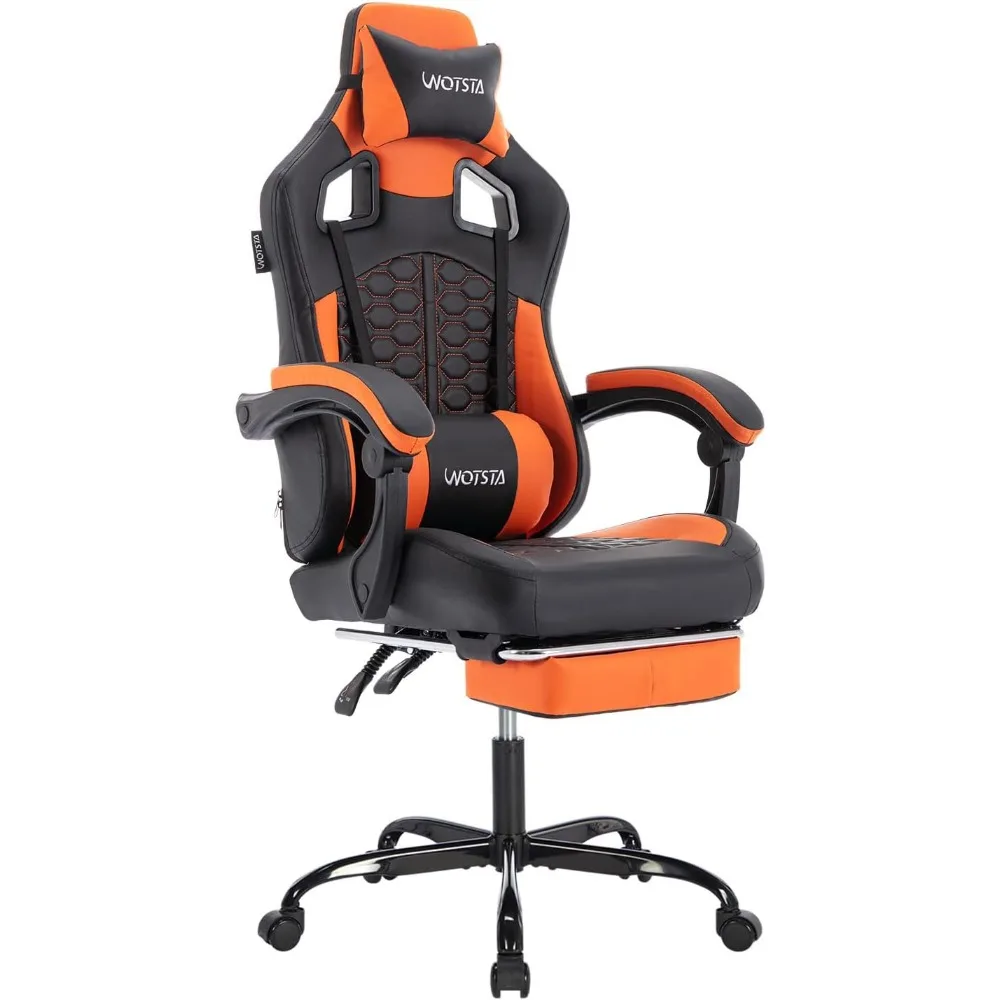 Gaming Chair with Massage,Ergonomic PC Gaming Chair with Massage Headrest and Lumbar Support Game Chair PVC Leather
Gaming Chair with Massage,Ergonomic PC Gaming Chair with Massage Headrest and Lumbar Support Game Chair PVC Leather