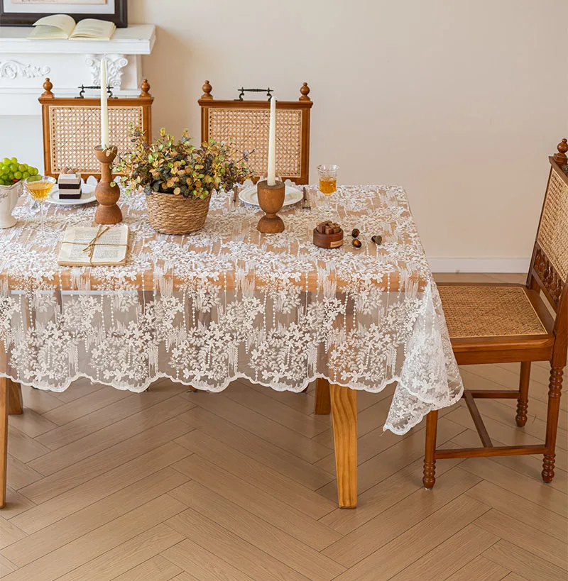 Lace Rectangle Tablecloth for Rectangular Tables Vintage Embroidered Table Cloth Shabby Chic Wedding Baby Shower Table Cover
Lace Rectangle Tablecloth for Rectangular Tables Vintage Embroidered Table Cloth Shabby Chic Wedding Baby Shower Table Cover