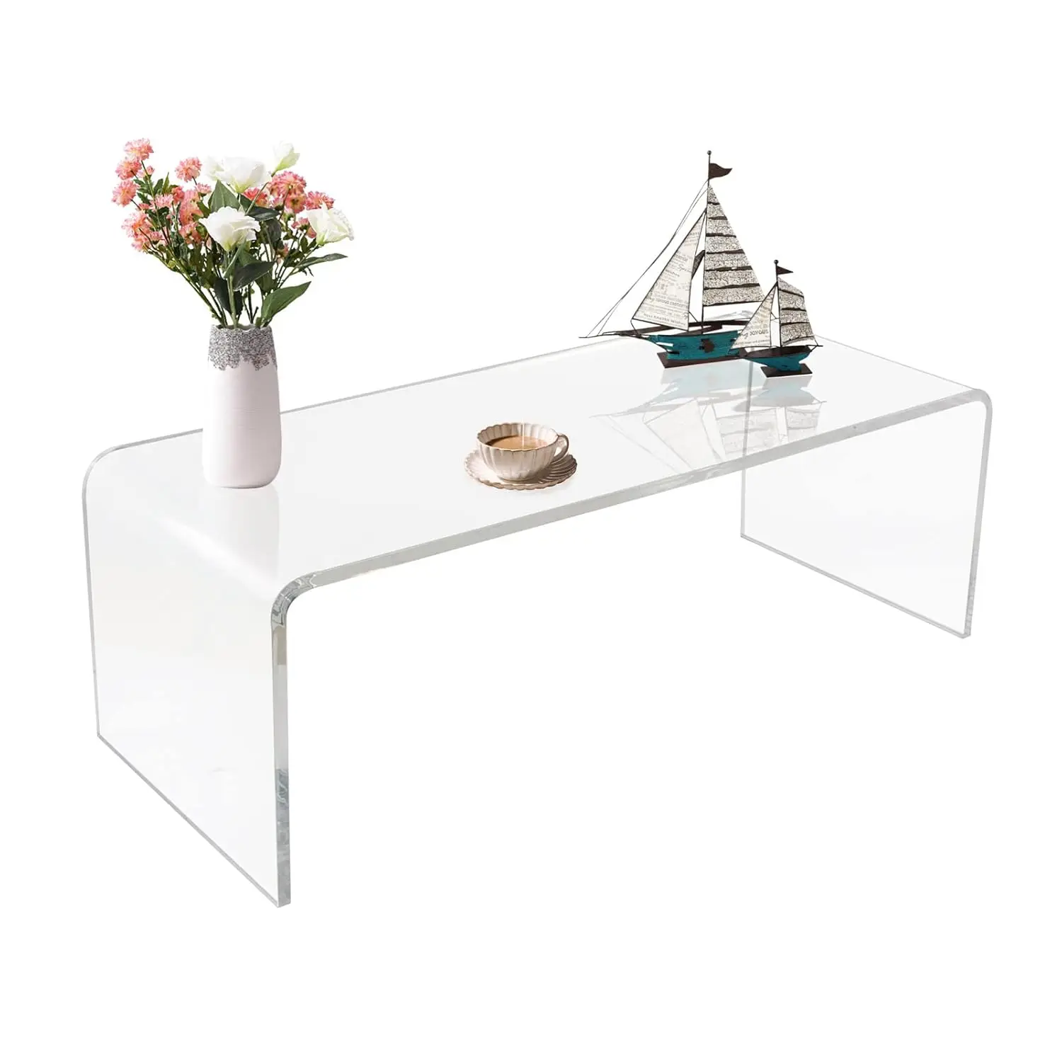 Clear Acrylic Coffee Table Waterfall Rectangle Living Room 50.4"x17.5"x20"x0.8" Thick, Customized
Clear Acrylic Coffee Table Waterfall Rectangle Living Room 50.4"x17.5"x20"x0.8" Thick, Customized