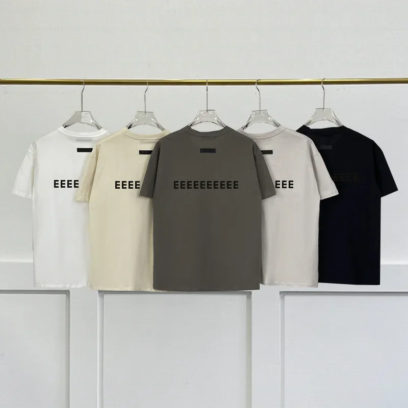 2025 Top Quality Men's T-shirts Chest and Back Two Rows Flocking Letters Designer Brand Cotton Top Tees
2025 Top Quality Men's T-shirts Chest and Back Two Rows Flocking Letters Designer Brand Cotton Top Tees
