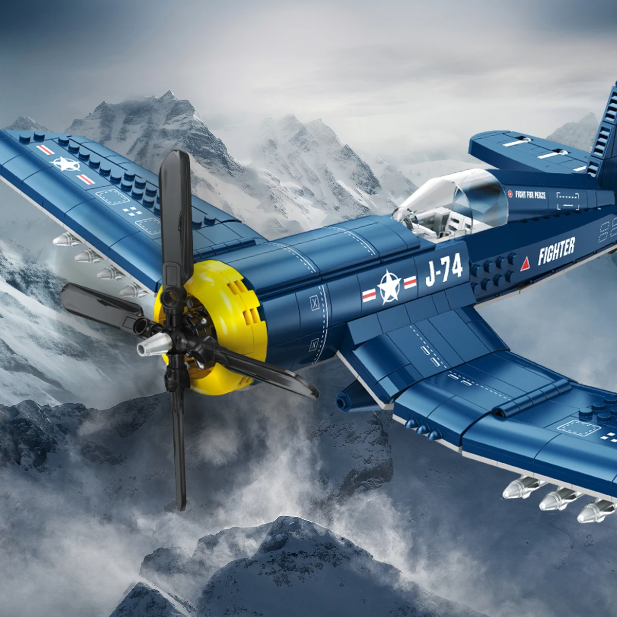 F4U fighter jet building blocks restore details, movable wing military model assembly toy
F4U fighter jet building blocks restore details, movable wing military model assembly toy
