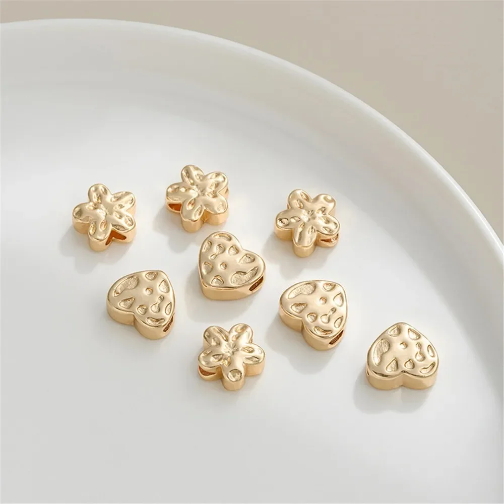 14K Gold-Color Plated Plum Blossom Peach Heart Large Hole Pearl DIY Handmade Bead Material Bracelet Necklace Accessories
14K Gold-Color Plated Plum Blossom Peach Heart Large Hole Pearl DIY Handmade Bead Material Bracelet Necklace Accessories