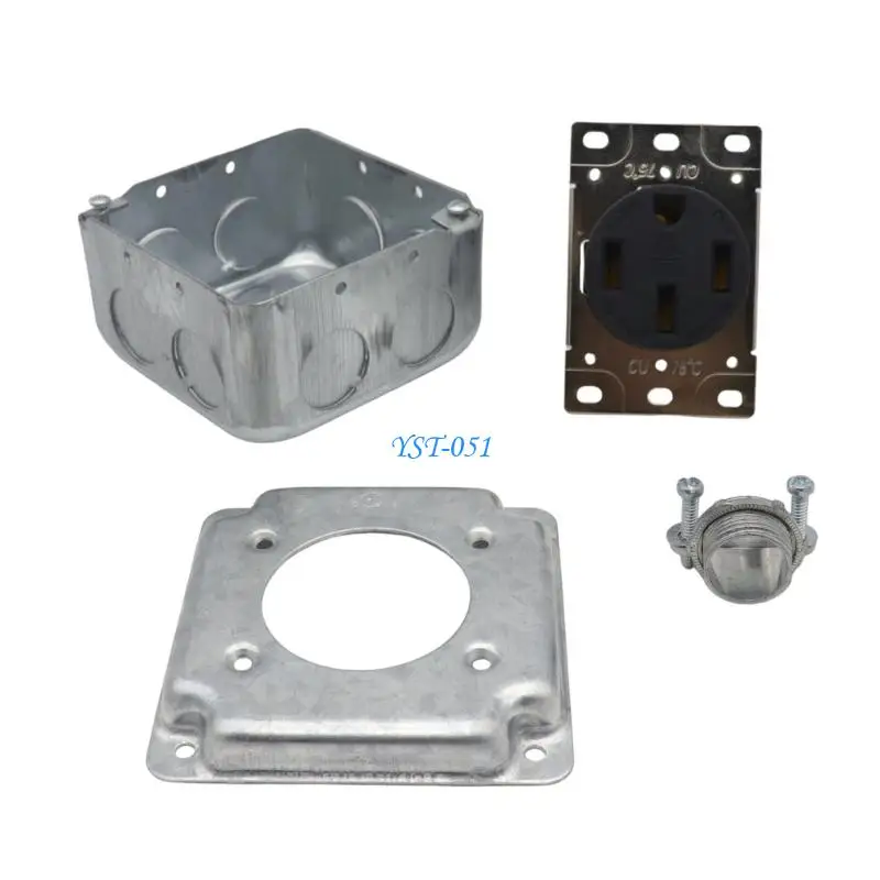 E15A Commercial Grade 50A 250V Outlet Installation Set Includes Sturdy Metal Junctions Box and Double Protective Covers
E15A Commercial Grade 50A 250V Outlet Installation Set Includes Sturdy Metal Junctions Box and Double Protective Covers