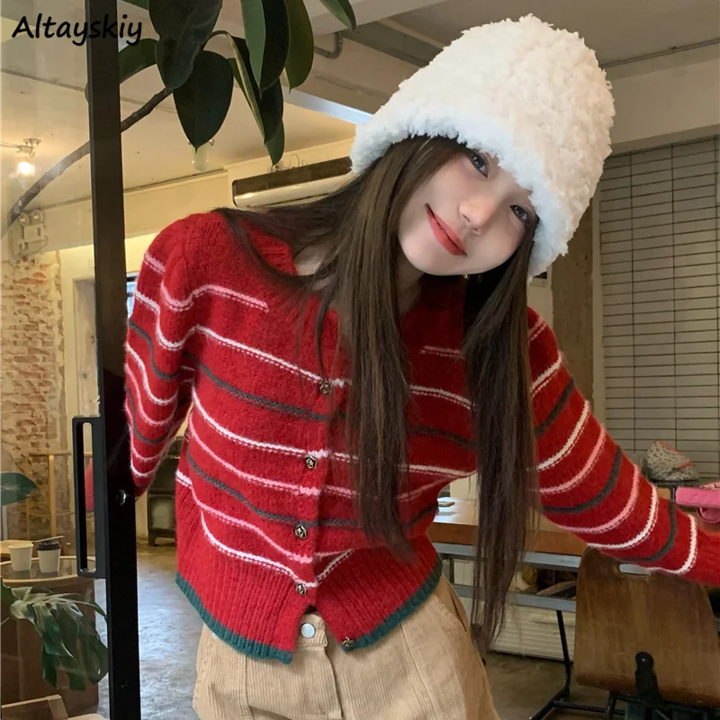 Cardigan Women Korean Style Striped Daily Tender Fashion All-match Autumn Sweet Office Lady Simple Basic Vintage Classic Retro
Cardigan Women Korean Style Striped Daily Tender Fashion All-match Autumn Sweet Office Lady Simple Basic Vintage Classic Retro