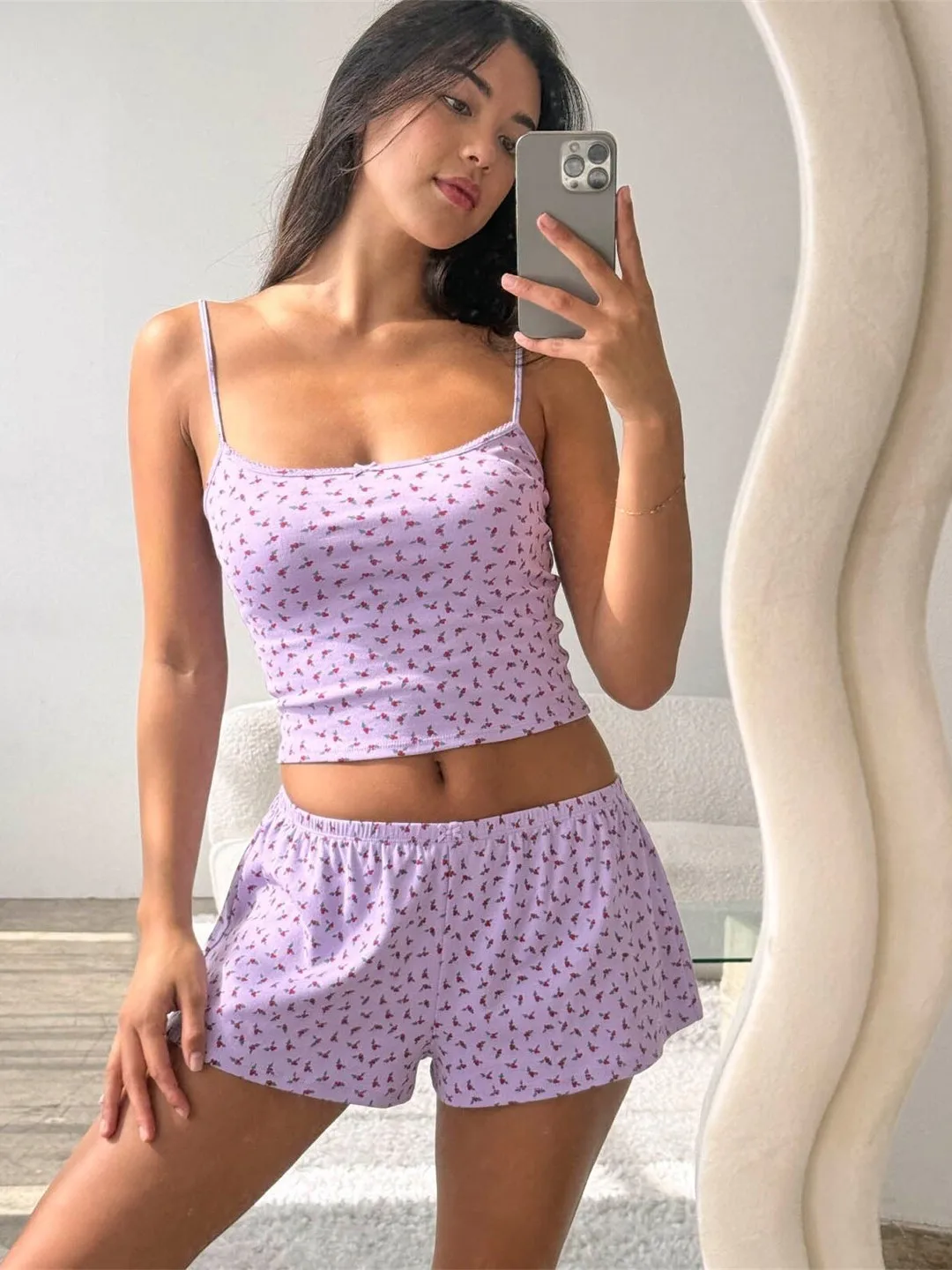 Sexy Strappy Short Pants Home Clothes Set Women's Sleepwear Matching Chemise Summer Breathable Comfortable Underwear Set
Sexy Strappy Short Pants Home Clothes Set Women's Sleepwear Matching Chemise Summer Breathable Comfortable Underwear Set