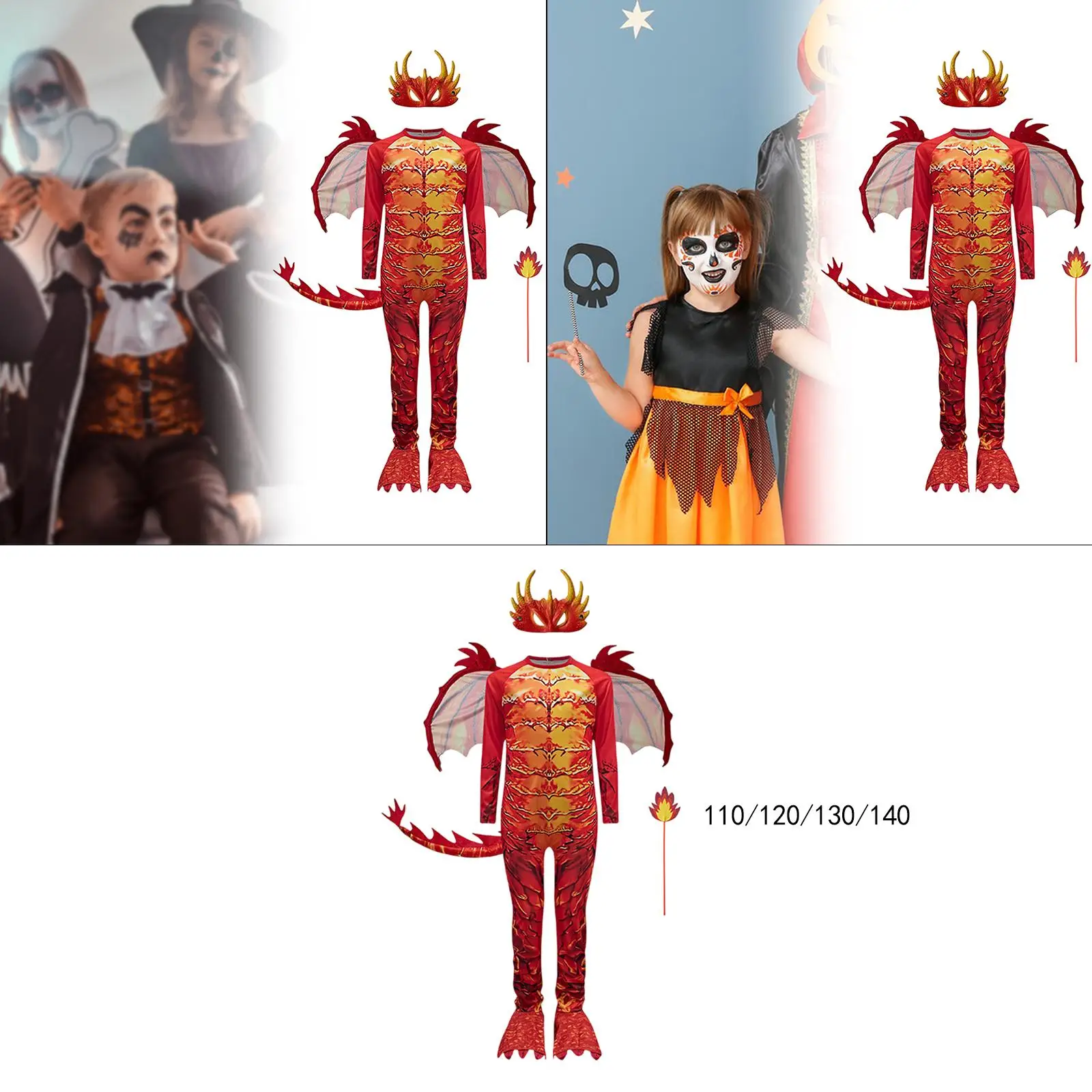 Kids Dragon Costume Kit Accessories for Carnival Skin Friendly Fabric with Wings
Kids Dragon Costume Kit Accessories for Carnival Skin Friendly Fabric with Wings