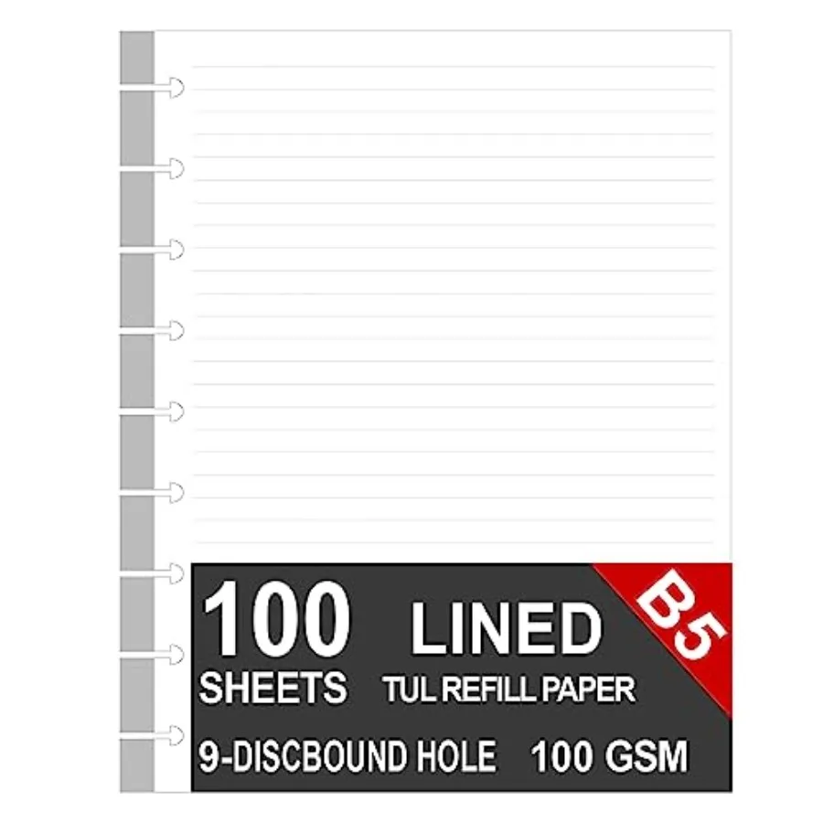 9 Disc Lined Refills for Happy Planner, Loose-leaf Discbound Inserts, 100 Sheets/200 Pages,,Classic Size, 7 x 9.25 Inch
9 Disc Lined Refills for Happy Planner, Loose-leaf Discbound Inserts, 100 Sheets/200 Pages,,Classic Size, 7 x 9.25 Inch