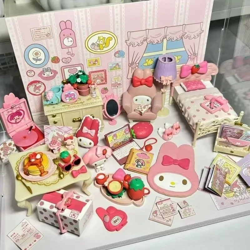 Sanrio Mymelody миниатюрная сцена клубничная комната аниме фигурки глухая коробка конфетная игрушка модель украшения для рабочего стола подарки для детей
Sanrio Mymelody миниатюрная сцена клубничная комната аниме фигурки глухая коробка конфетная игрушка модель украшения для рабочего стола подарки для детей