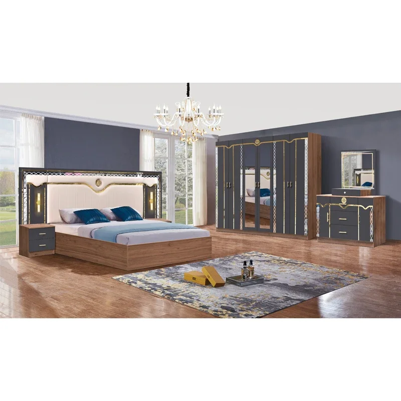 Headboard with Lamp King Modern Home Double Room Full Wood Frame Luxury Bedroom Furniture Set
Headboard with Lamp King Modern Home Double Room Full Wood Frame Luxury Bedroom Furniture Set