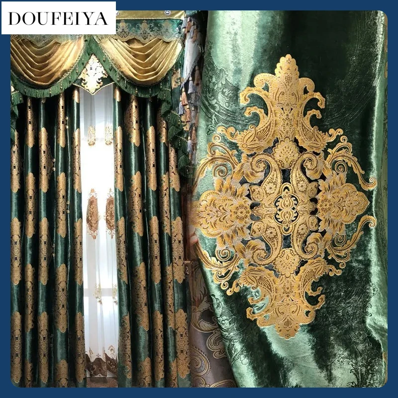 European Green Luxury Curtains for Living Room Blackout Bedroom Atmosphere Villa Velvet Finished Window Valance Embroider Tulle
European Green Luxury Curtains for Living Room Blackout Bedroom Atmosphere Villa Velvet Finished Window Valance Embroider Tulle