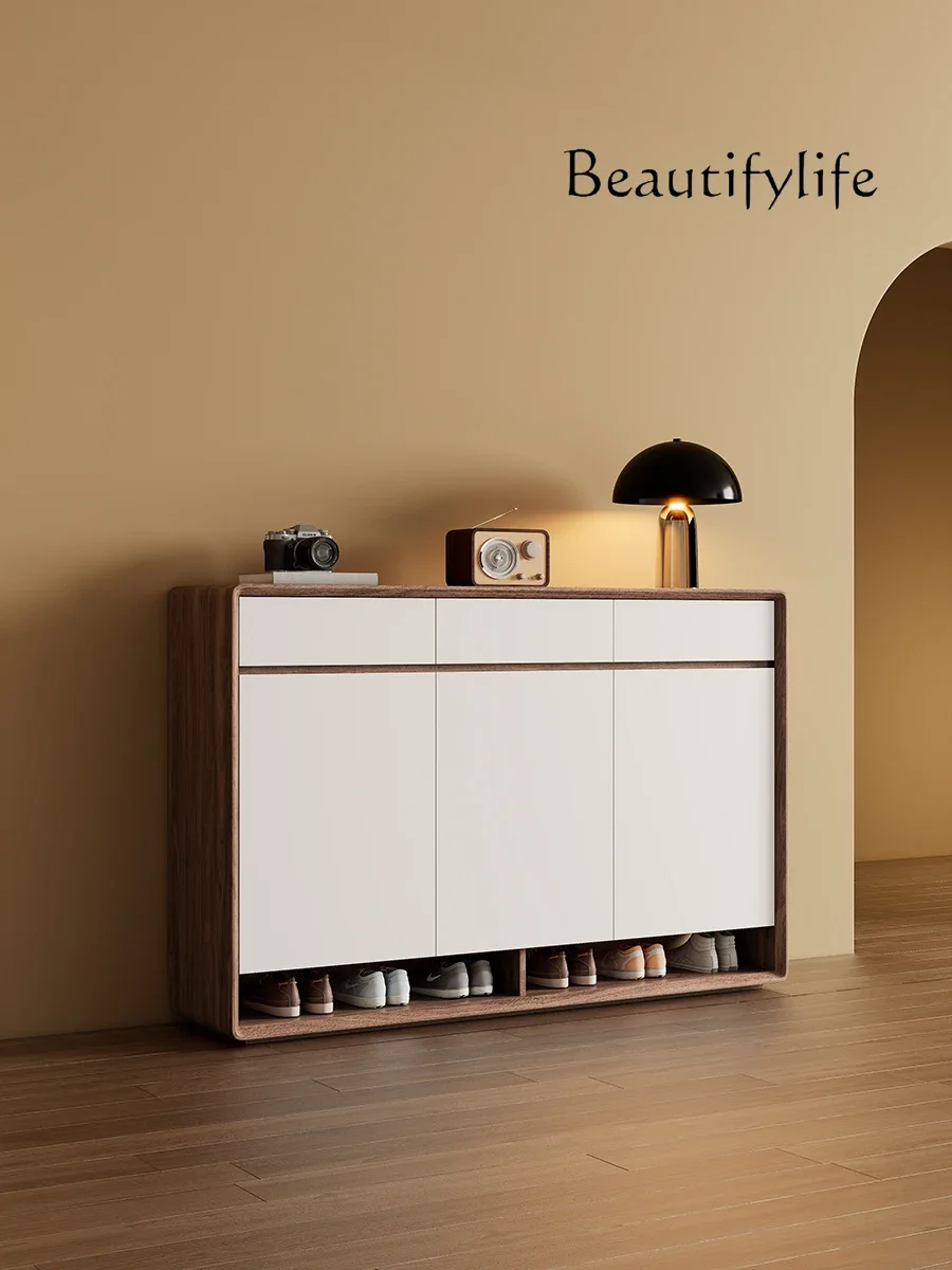 Shoe cabinet, modern simple solid wood storage locker at the door of the home, large capacity of the entrance cabinet 
Shoe cabinet, modern simple solid wood storage locker at the door of the home, large capacity of the entrance cabinet