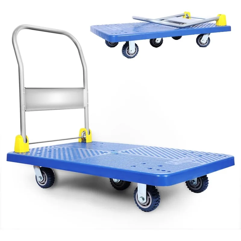 YSSOA Platform Truck with 1320lb Weight Capacity and 360 Degree Swivel Wheels, Foldable Push Hand Cart for Loading and Storage
YSSOA Platform Truck with 1320lb Weight Capacity and 360 Degree Swivel Wheels, Foldable Push Hand Cart for Loading and Storage