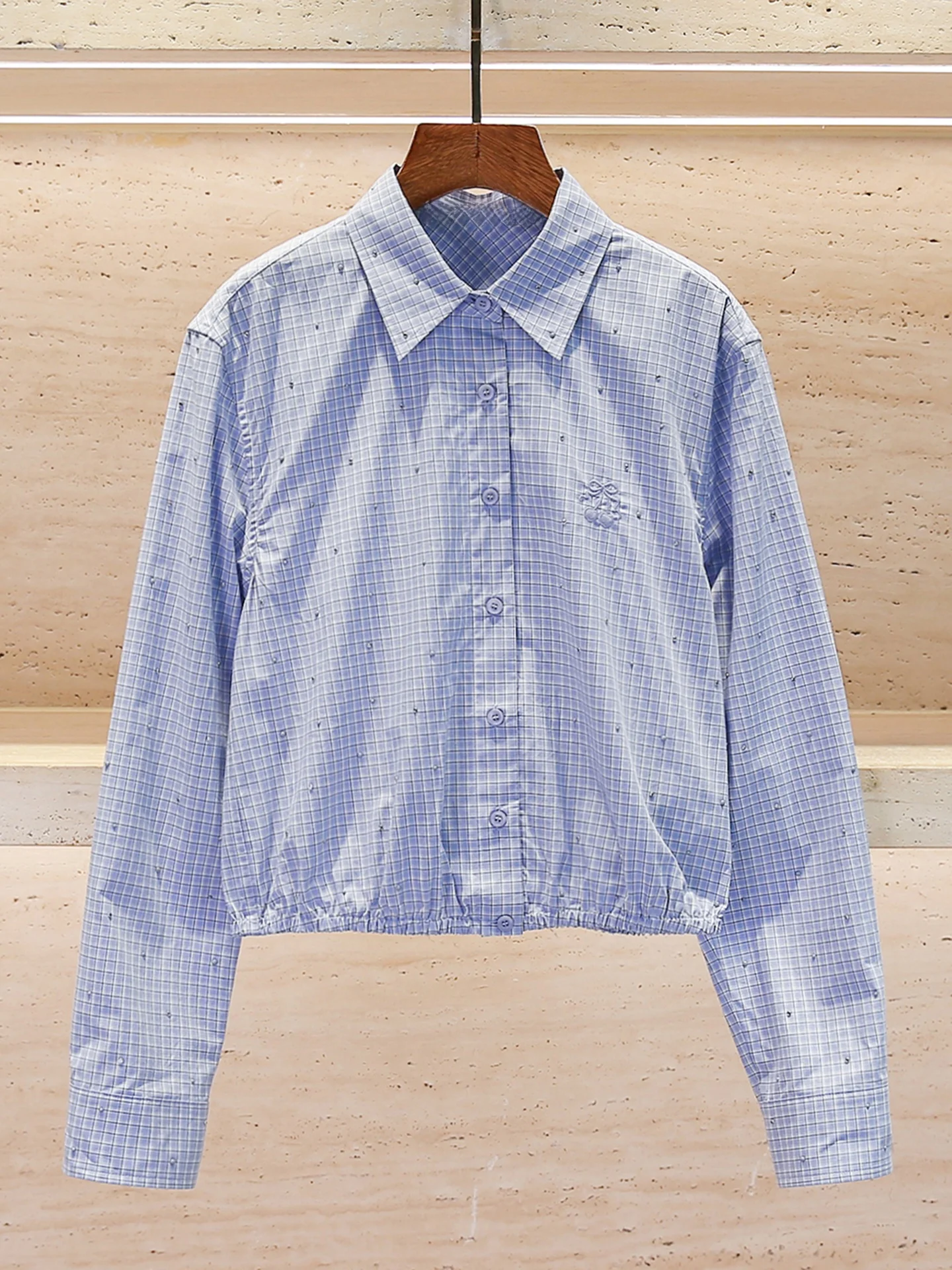 Sweet Casual Plaid Diamond Embellished Shirt Women's Top South Oil High End Summer Collection Elegant Commute Style Long Sleeve
Sweet Casual Plaid Diamond Embellished Shirt Women's Top South Oil High End Summer Collection Elegant Commute Style Long Sleeve