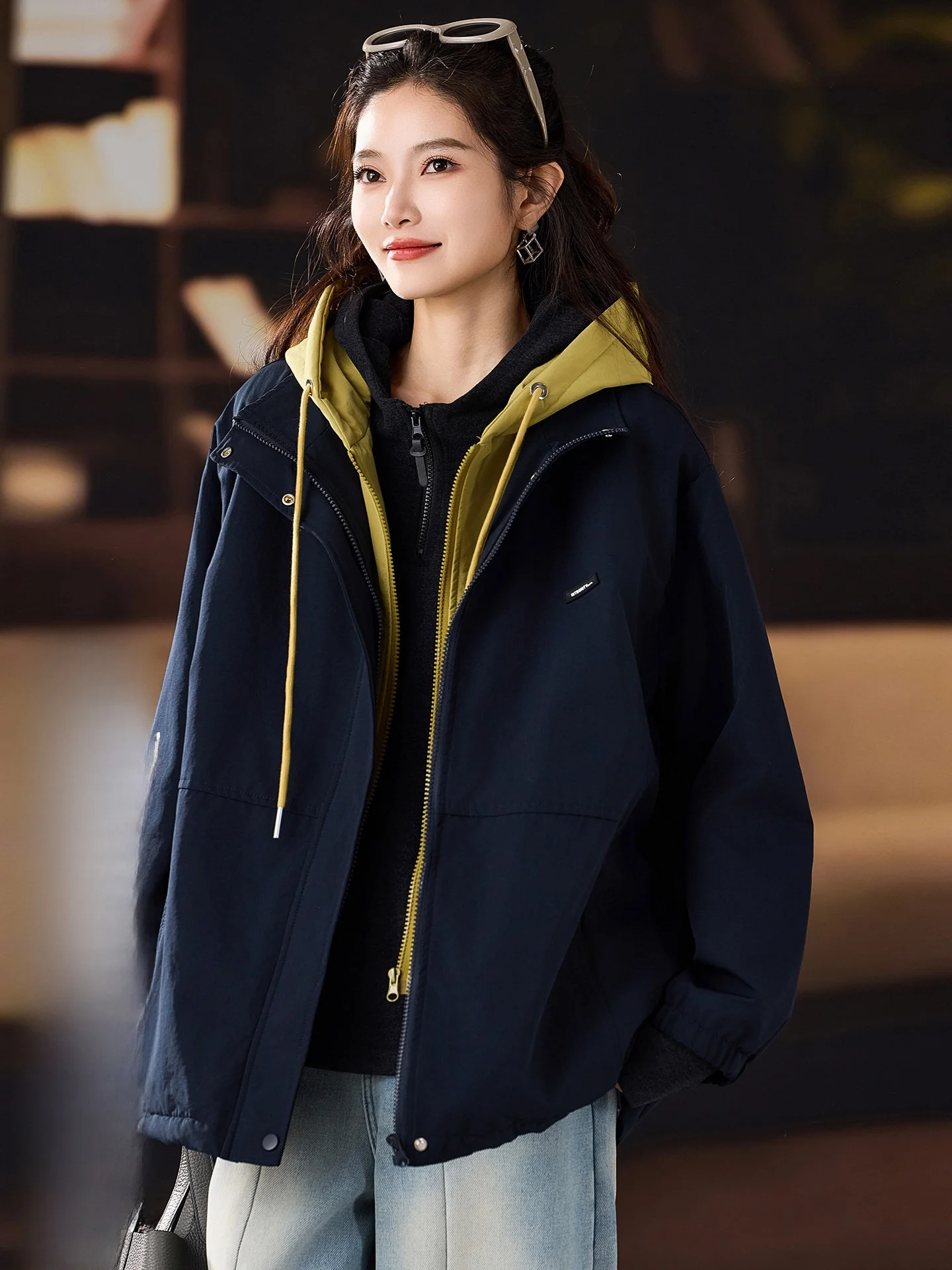 Thiened Fce Women's Jaet Street Sle Loose Fit Long Sve Hooded Zipper Closure Color Blo Casual Outerwear
Thiened Fce Women's Jaet Street Sle Loose Fit Long Sve Hooded Zipper Closure Color Blo Casual Outerwear