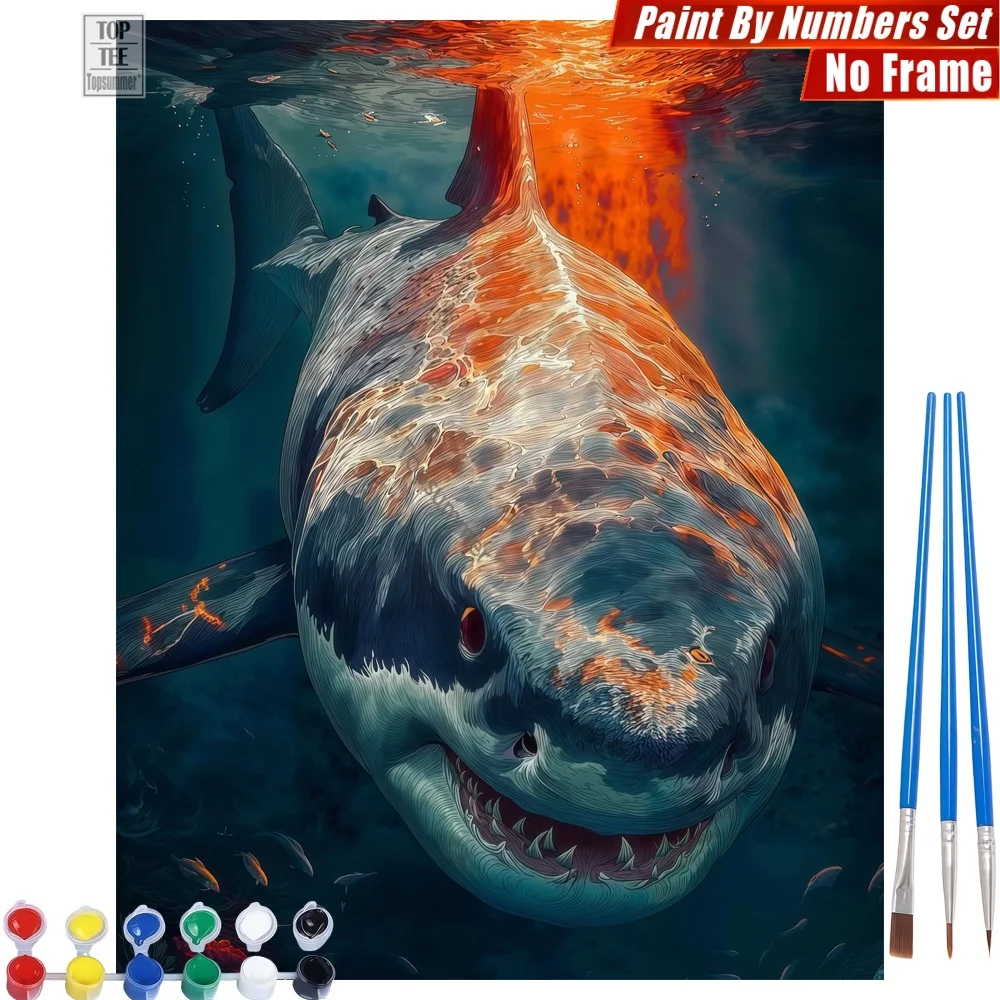 Great White Shark Digital Oil Paint Set - Shark Underwater Sunlight Creative Family Fun Christmas Gift For Teacher
Great White Shark Digital Oil Paint Set - Shark Underwater Sunlight Creative Family Fun Christmas Gift For Teacher