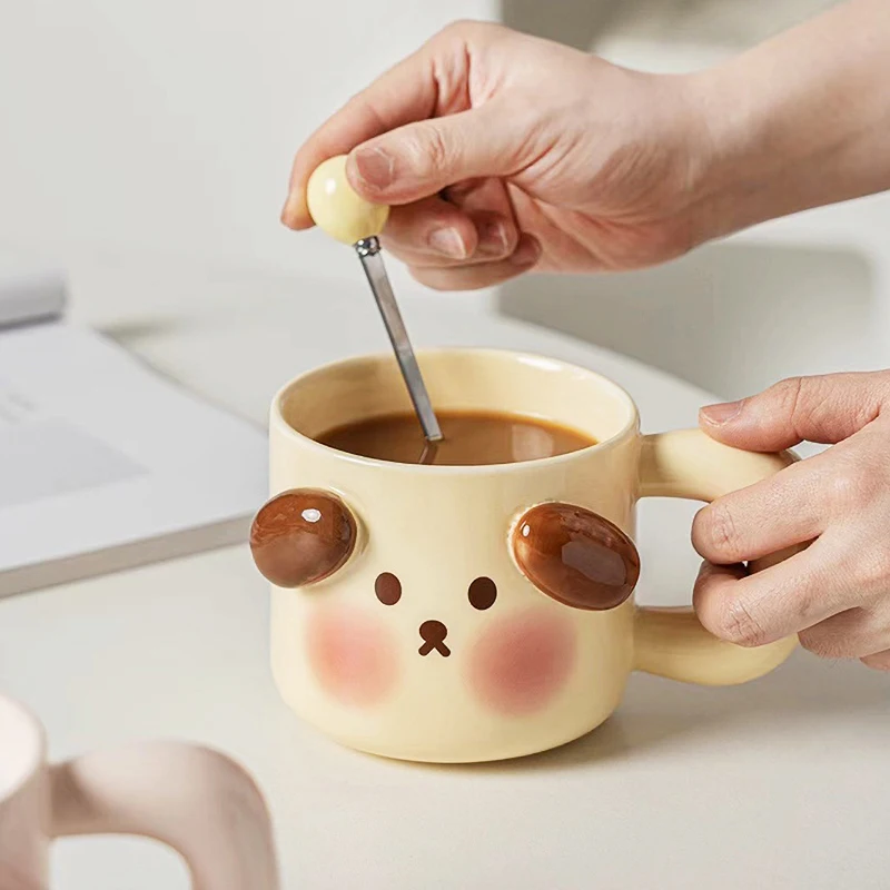 Cute Cartoon Style Handmade Ceramic Cup Spoon With Lid High Temperature Firing Heat-Resistant Underglaze Painting Coffee Mug
Cute Cartoon Style Handmade Ceramic Cup Spoon With Lid High Temperature Firing Heat-Resistant Underglaze Painting Coffee Mug