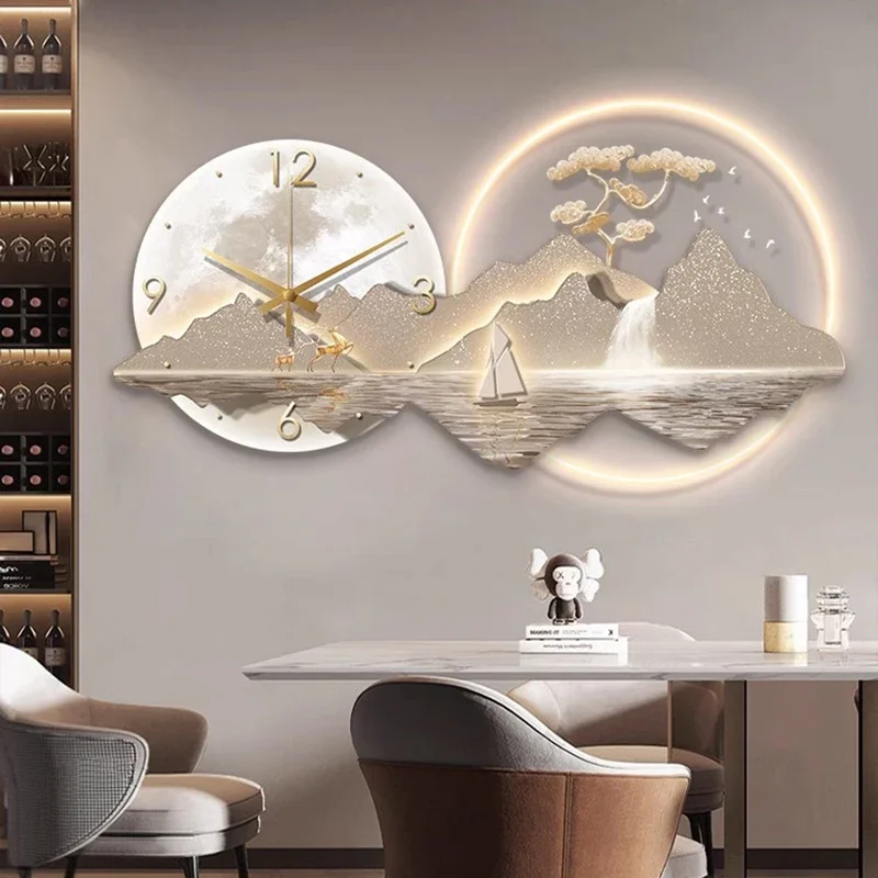 LED Illuminated Wall Art Clock Luxury Backlit Design For Dining Room Living Room Hallway Modern Silent Ambiance Lighting Decor
LED Illuminated Wall Art Clock Luxury Backlit Design For Dining Room Living Room Hallway Modern Silent Ambiance Lighting Decor