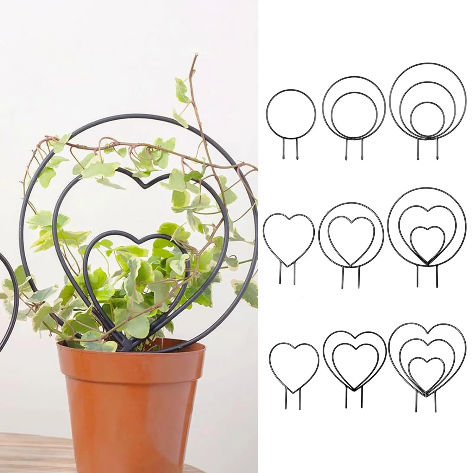 Garden Plant Support Stake Stand Round Vine Climbing Rack Iron heart-Shaped Flower Plant Trellis Support Frame Garden Decor
Garden Plant Support Stake Stand Round Vine Climbing Rack Iron heart-Shaped Flower Plant Trellis Support Frame Garden Decor
