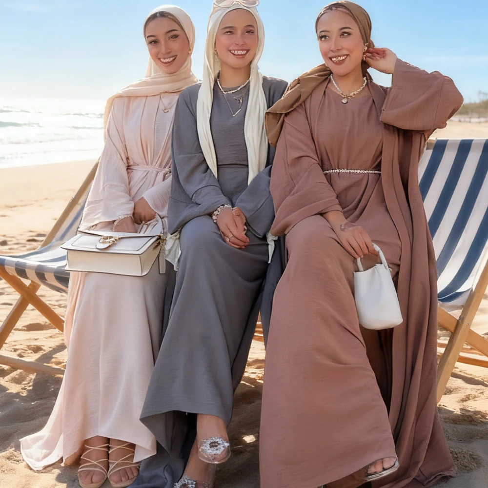 Crepe 2 Piece Abaya Matching Set Dubai Kaftan Turkey Women Muslim Sleeveless Inner Dress Kimono Cardigan Kebaya Caftan Femme
Crepe 2 Piece Abaya Matching Set Dubai Kaftan Turkey Women Muslim Sleeveless Inner Dress Kimono Cardigan Kebaya Caftan Femme