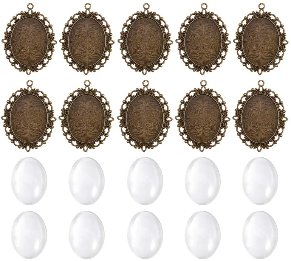 1set 10 sets style Oval Metal with Clear Glass Cabochon Cover Findings for Jewelry Making Antique Bronze
1set 10 sets style Oval Metal with Clear Glass Cabochon Cover Findings for Jewelry Making Antique Bronze