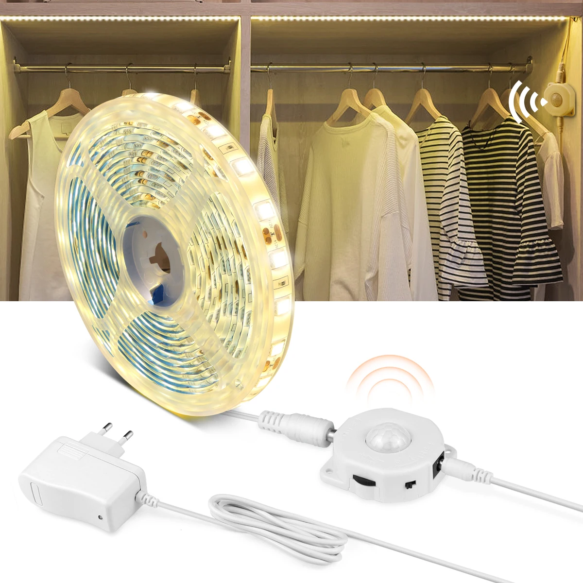 Waterproof Wireless LED Strip 5050 DC12V PIR Motion Sensor Control Switch LED Light Kitchen Lamp 60leds/m Tape LED TV Backlight
Waterproof Wireless LED Strip 5050 DC12V PIR Motion Sensor Control Switch LED Light Kitchen Lamp 60leds/m Tape LED TV Backlight