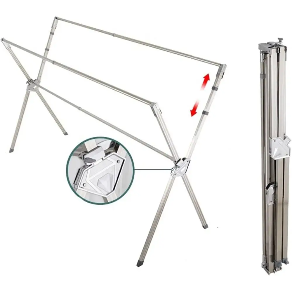 Collapsible & Adjustable Stainless Steel Laundry Drying Rack - Heavy Duty for Indoor or Outdoor Use
Collapsible & Adjustable Stainless Steel Laundry Drying Rack - Heavy Duty for Indoor or Outdoor Use